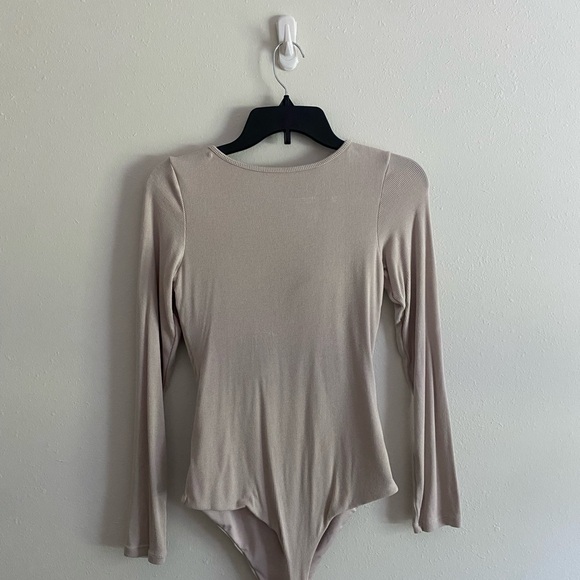 Klassy Network Beige Long Sleeve Bodysuit - Picture 6 of 6